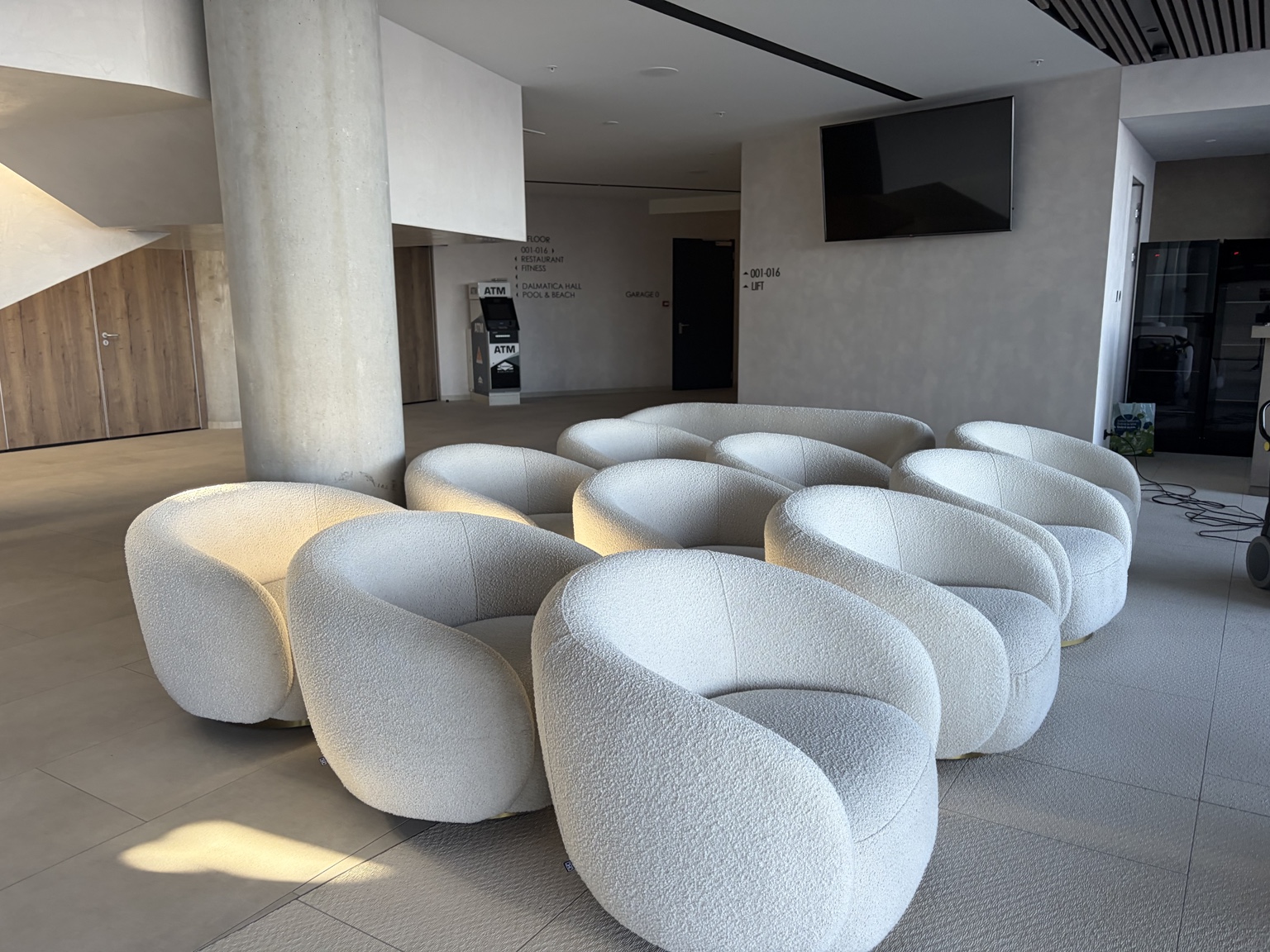 Cleaned armchairs in the Adriatic hospitality interior